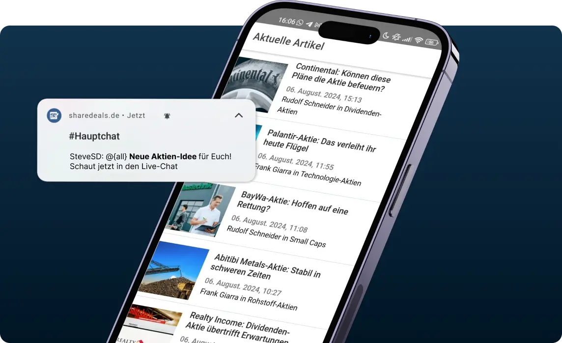 App mit Push Funktion sharedeals plus